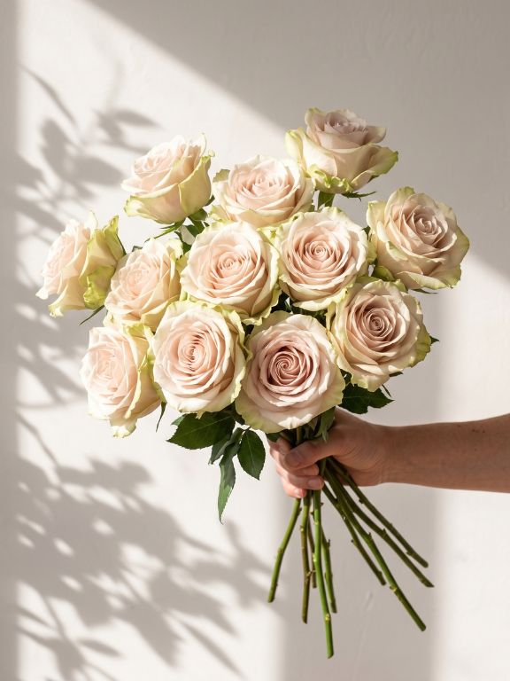 POMPEI  BI-COLOR CREAM/ PINK ROSES
